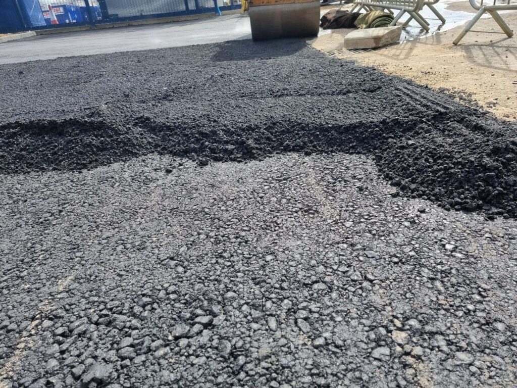 This is tarmac being laid by St Neots Driveways